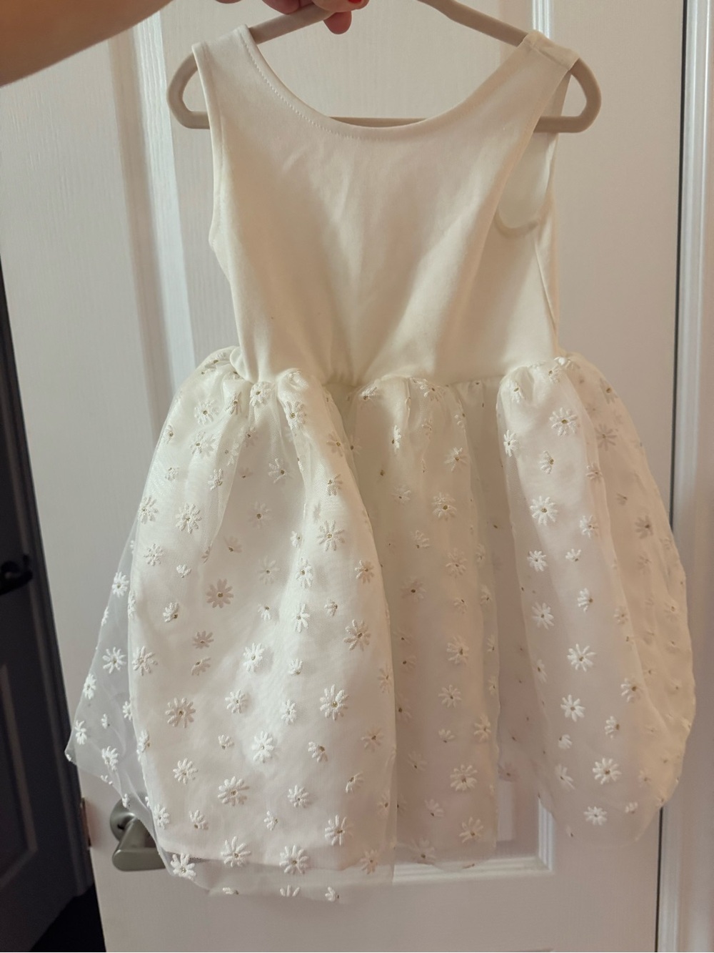 H&M White Floral Organza Party Dress for Girls